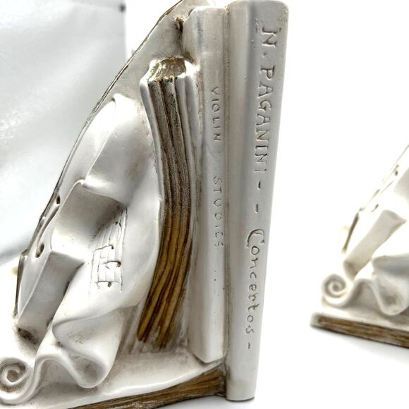 Universal Statuary Corp Classical Music Bookends 1964 Violin Cello Concertos - Picture 9 of 13